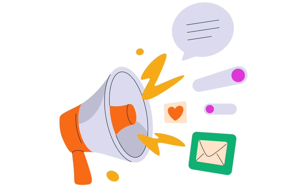 Illustration of a megaphone| Automate LinkedIn ads