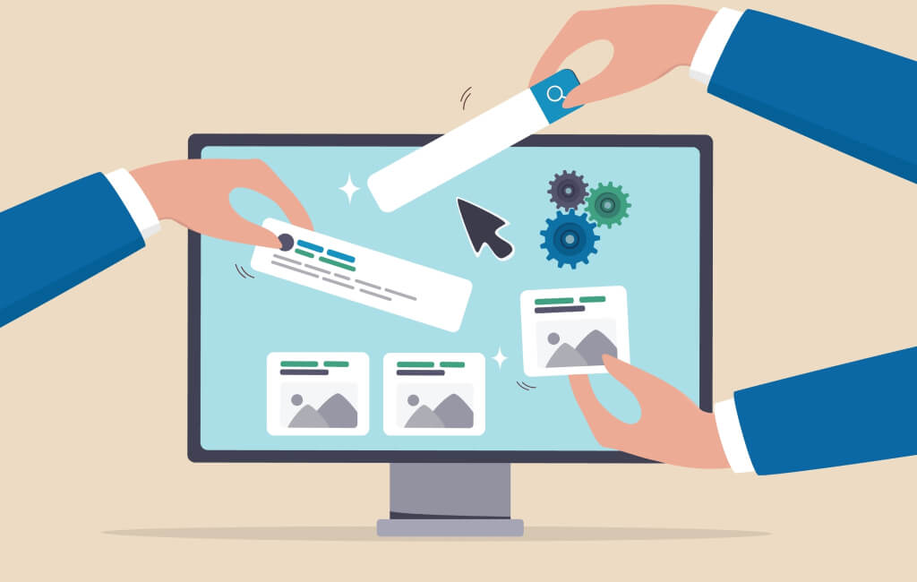 Illustration of website content | How to increase organic traffic