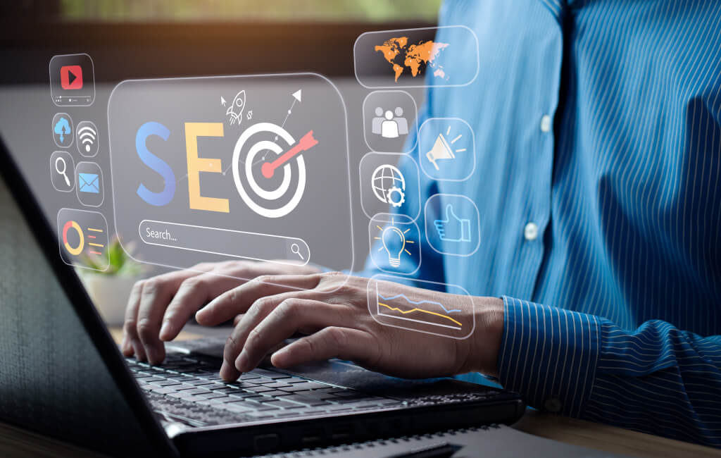 SEO illustration on a laptop | SEO vs. PPC