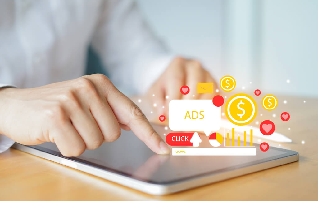 Paid ads illustration with clicks | SEO vs. PPC